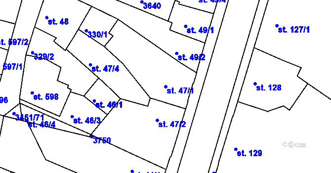 Parcela st. 47/1 v KÚ Lysá nad Labem, Katastrální mapa