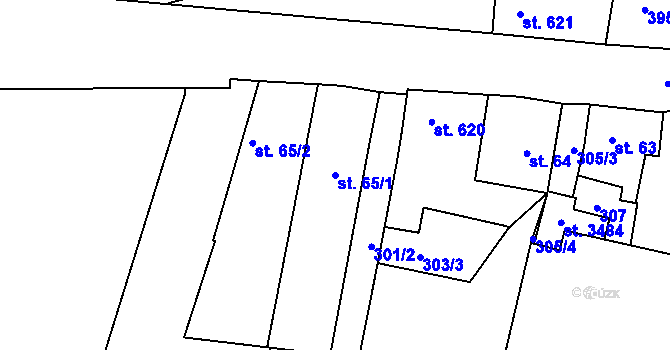 Parcela st. 65/1 v KÚ Lysá nad Labem, Katastrální mapa