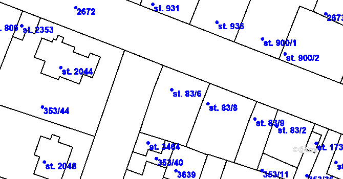 Parcela st. 83/6 v KÚ Lysá nad Labem, Katastrální mapa