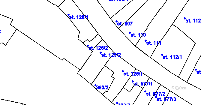 Parcela st. 125/2 v KÚ Lysá nad Labem, Katastrální mapa