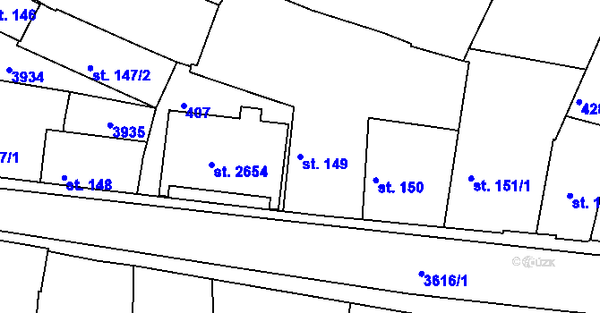 Parcela st. 149 v KÚ Lysá nad Labem, Katastrální mapa