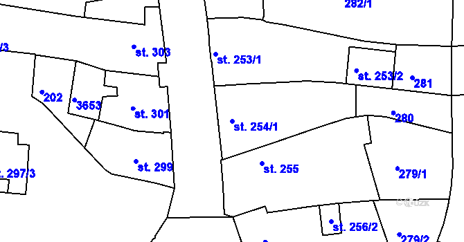 Parcela st. 254/1 v KÚ Lysá nad Labem, Katastrální mapa