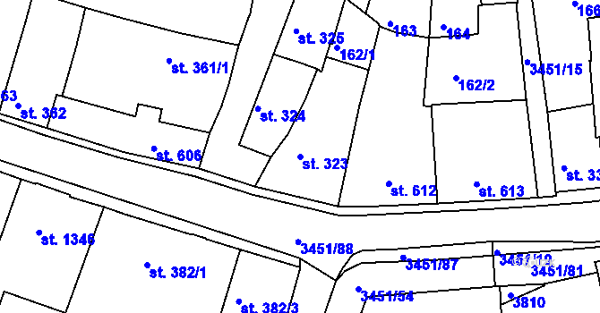 Parcela st. 323 v KÚ Lysá nad Labem, Katastrální mapa