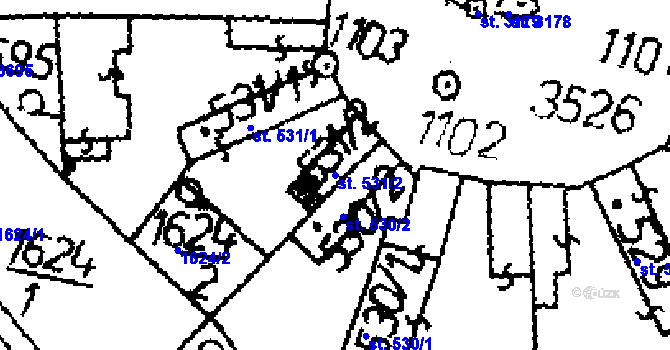 Parcela st. 531/2 v KÚ Lysá nad Labem, Katastrální mapa