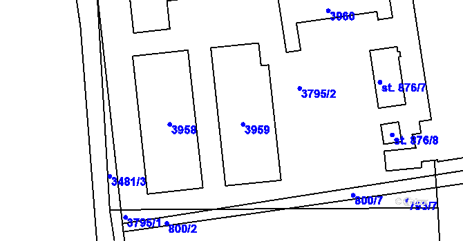 Parcela st. 876/5 v KÚ Lysá nad Labem, Katastrální mapa