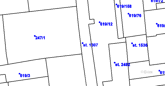 Parcela st. 1307 v KÚ Lysá nad Labem, Katastrální mapa