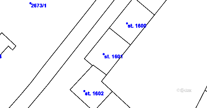 Parcela st. 1601 v KÚ Lysá nad Labem, Katastrální mapa