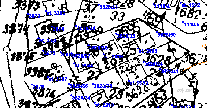 Parcela st. 2039 v KÚ Lysá nad Labem, Katastrální mapa