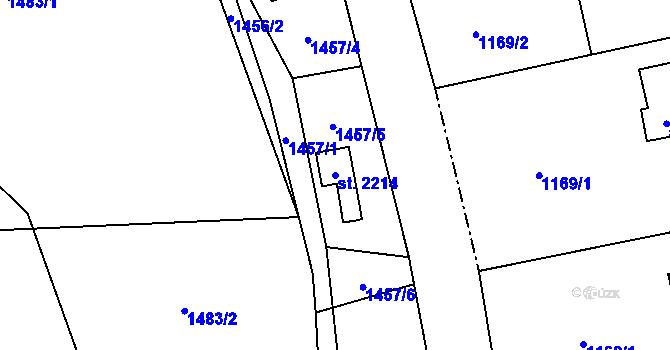 Parcela st. 2214 v KÚ Lysá nad Labem, Katastrální mapa
