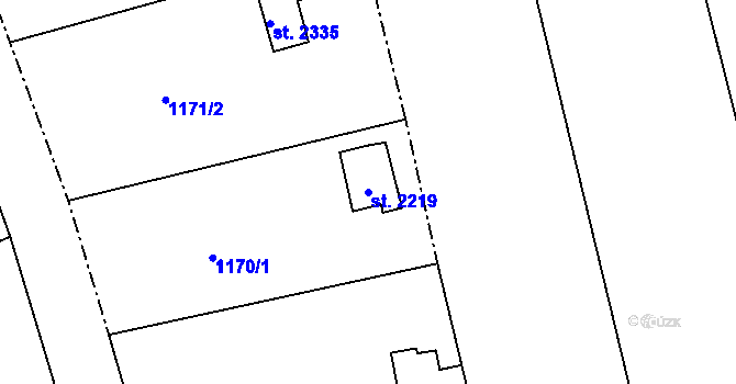 Parcela st. 2219 v KÚ Lysá nad Labem, Katastrální mapa