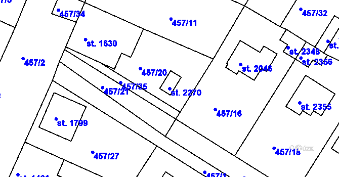Parcela st. 2270 v KÚ Lysá nad Labem, Katastrální mapa