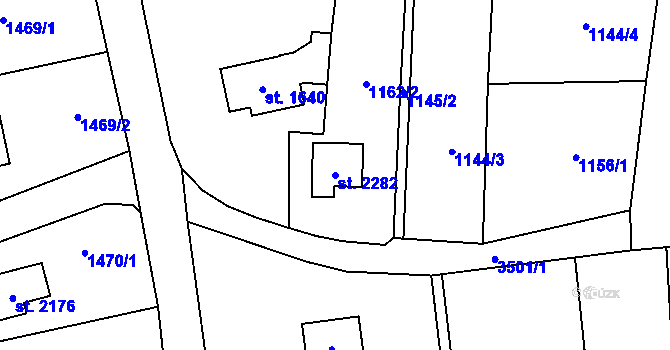 Parcela st. 2282 v KÚ Lysá nad Labem, Katastrální mapa