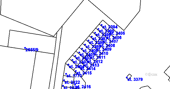 Parcela st. 2399 v KÚ Lysá nad Labem, Katastrální mapa