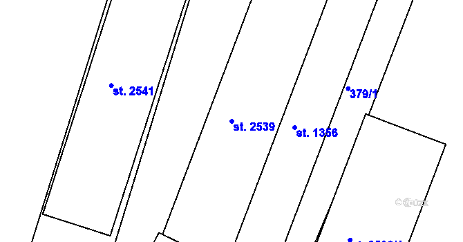 Parcela st. 2539 v KÚ Lysá nad Labem, Katastrální mapa