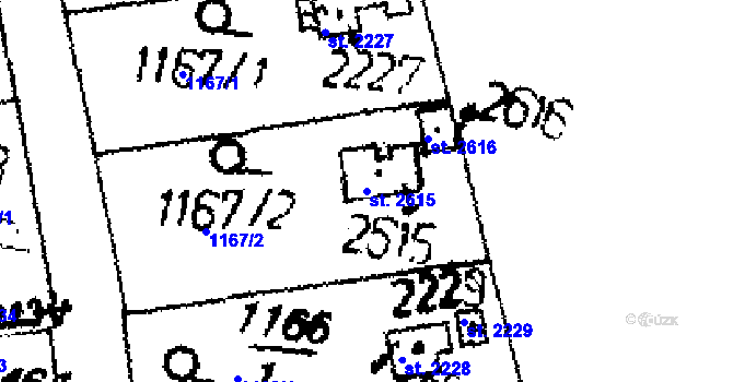Parcela st. 2615 v KÚ Lysá nad Labem, Katastrální mapa
