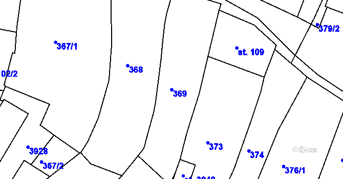 Parcela st. 369 v KÚ Lysá nad Labem, Katastrální mapa