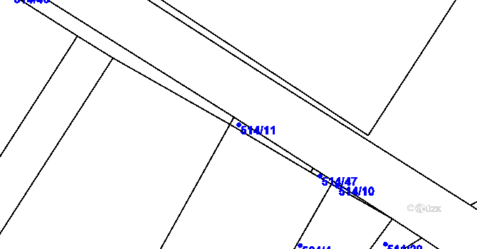 Parcela st. 514/11 v KÚ Lysá nad Labem, Katastrální mapa