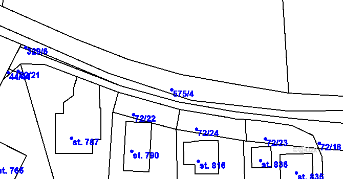 Parcela st. 575/4 v KÚ Lysá nad Labem, Katastrální mapa