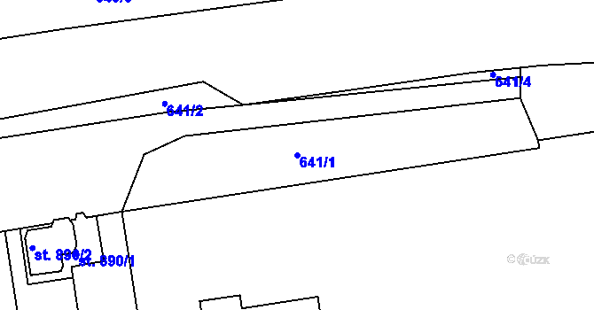 Parcela st. 641/1 v KÚ Lysá nad Labem, Katastrální mapa