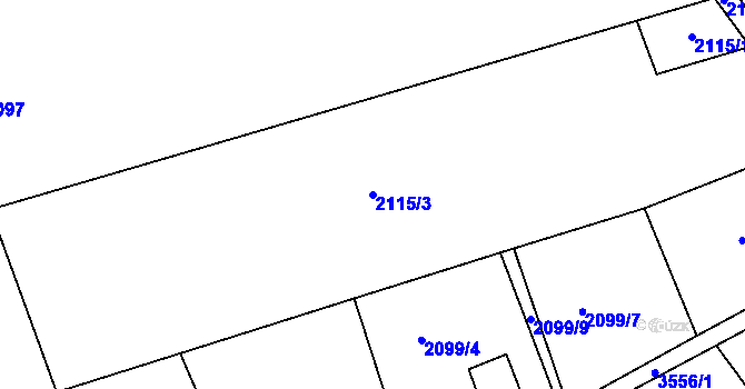 Parcela st. 2115/3 v KÚ Lysá nad Labem, Katastrální mapa