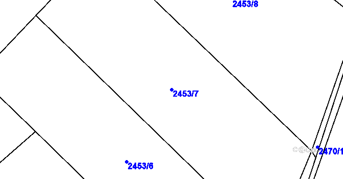 Parcela st. 2453/7 v KÚ Lysá nad Labem, Katastrální mapa