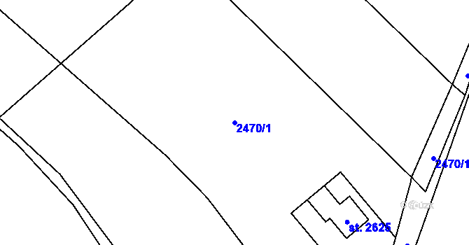 Parcela st. 2470/1 v KÚ Lysá nad Labem, Katastrální mapa