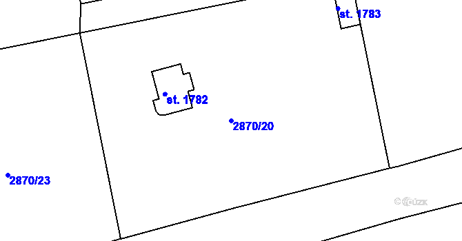Parcela st. 2870/20 v KÚ Lysá nad Labem, Katastrální mapa