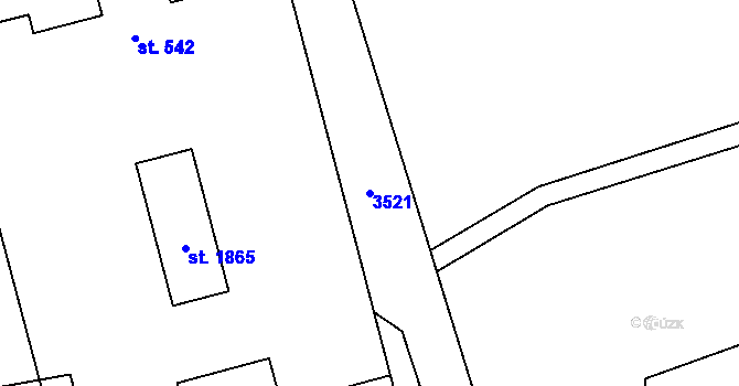 Parcela st. 3521 v KÚ Lysá nad Labem, Katastrální mapa