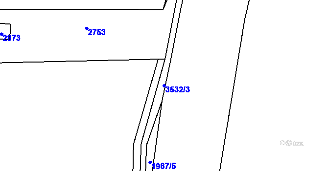 Parcela st. 3532/3 v KÚ Lysá nad Labem, Katastrální mapa