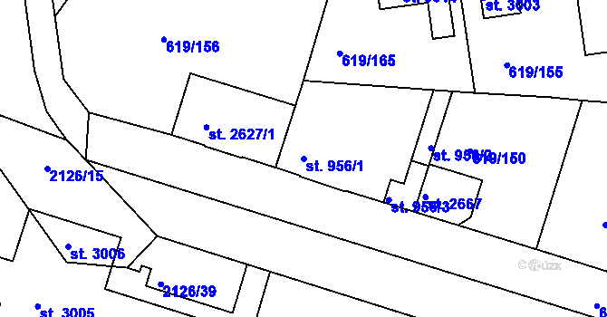 Parcela st. 956/1 v KÚ Lysá nad Labem, Katastrální mapa