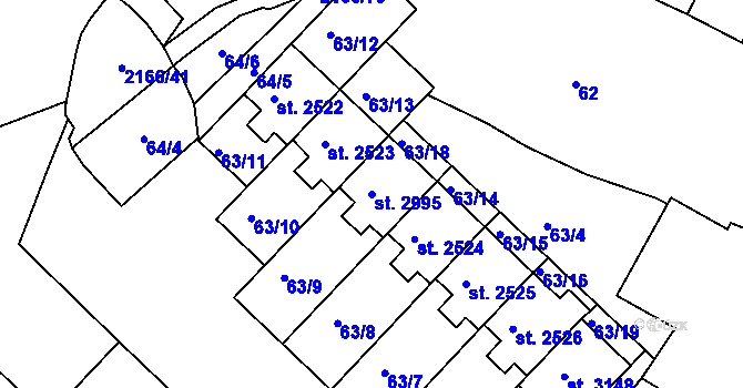 Parcela st. 2995 v KÚ Lysá nad Labem, Katastrální mapa