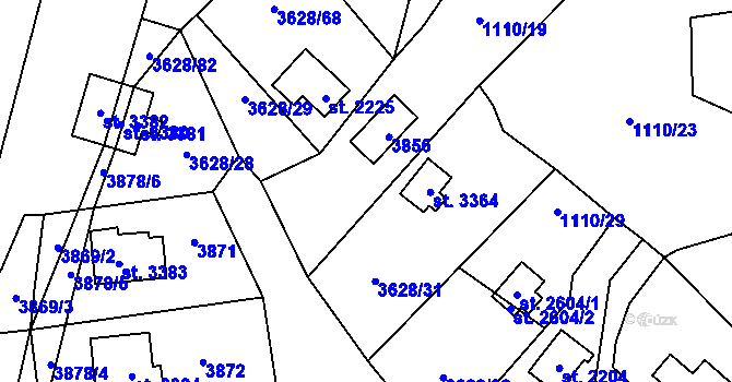 Parcela st. 3628/66 v KÚ Lysá nad Labem, Katastrální mapa