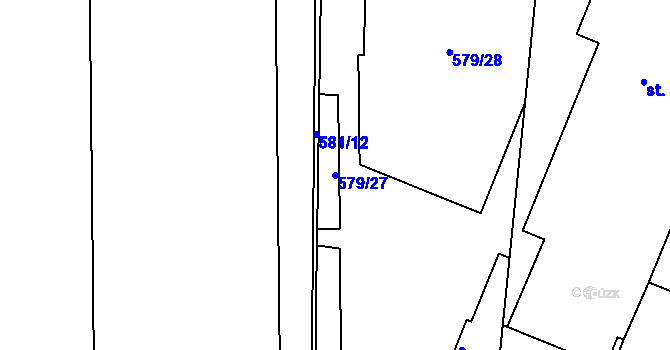 Parcela st. 579/27 v KÚ Lysá nad Labem, Katastrální mapa