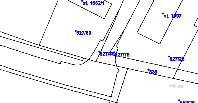 Parcela st. 527/78 v KÚ Lysá nad Labem, Katastrální mapa