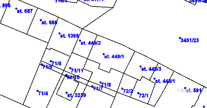 Parcela st. 449/1 v KÚ Lysá nad Labem, Katastrální mapa