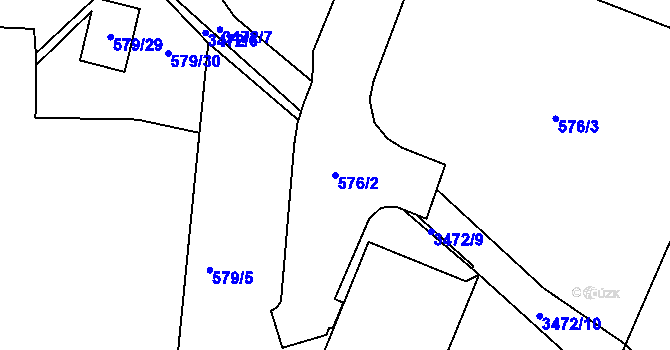 Parcela st. 576/2 v KÚ Lysá nad Labem, Katastrální mapa