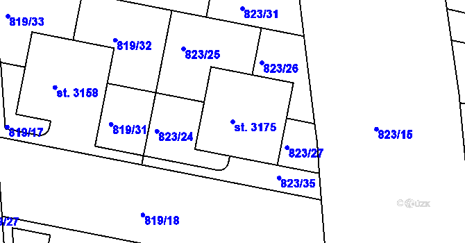Parcela st. 3175 v KÚ Lysá nad Labem, Katastrální mapa