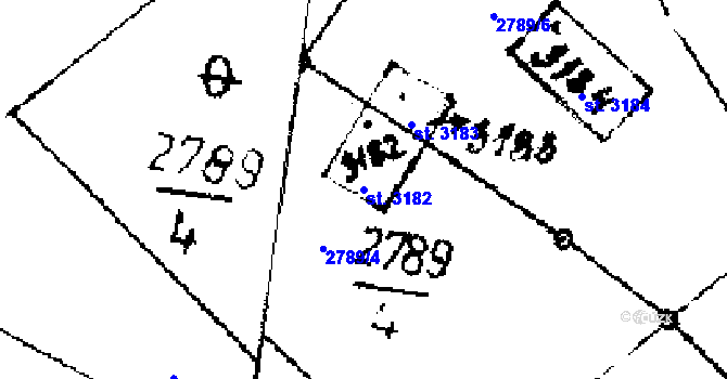 Parcela st. 3182 v KÚ Lysá nad Labem, Katastrální mapa