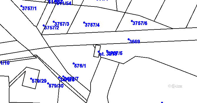 Parcela st. 3213 v KÚ Lysá nad Labem, Katastrální mapa