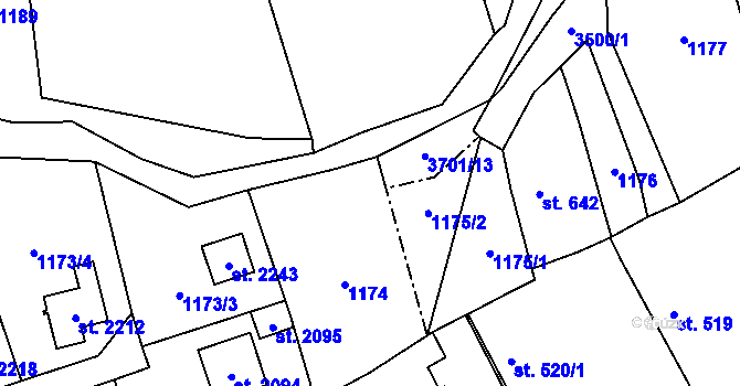Parcela st. 3626/9 v KÚ Lysá nad Labem, Katastrální mapa