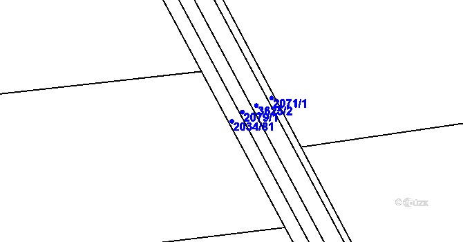 Parcela st. 2034/81 v KÚ Lysá nad Labem, Katastrální mapa