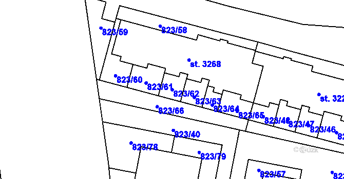 Parcela st. 823/62 v KÚ Lysá nad Labem, Katastrální mapa