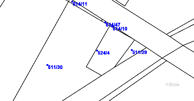 Parcela st. 524/4 v KÚ Lysá nad Labem, Katastrální mapa