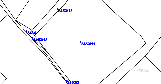 Parcela st. 2453/11 v KÚ Lysá nad Labem, Katastrální mapa