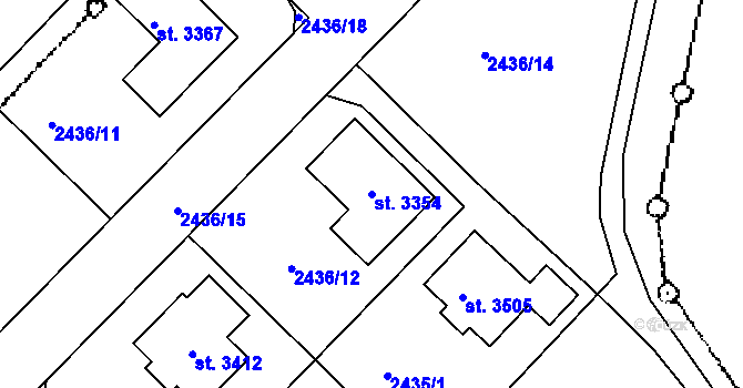 Parcela st. 3354 v KÚ Lysá nad Labem, Katastrální mapa