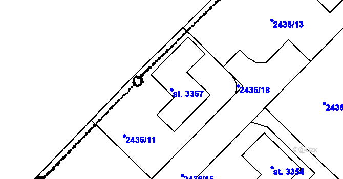 Parcela st. 3367 v KÚ Lysá nad Labem, Katastrální mapa