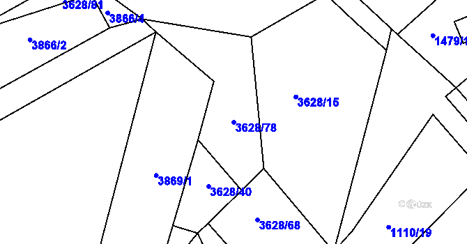 Parcela st. 3628/78 v KÚ Lysá nad Labem, Katastrální mapa