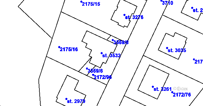 Parcela st. 3532 v KÚ Lysá nad Labem, Katastrální mapa
