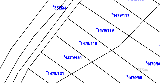 Parcela st. 1479/119 v KÚ Lysá nad Labem, Katastrální mapa