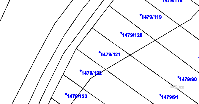 Parcela st. 1479/121 v KÚ Lysá nad Labem, Katastrální mapa